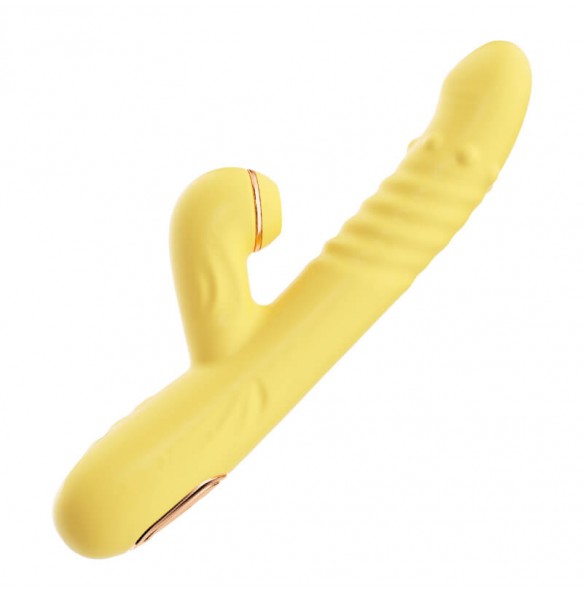 MizzZee - LoveJoy Rotating Beads Retractable Warming Suction Wand (Chargeable - Yellow)